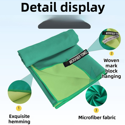 40×80CM and 76×152CM Ultra-Fine Microfiber Double-Sided Fleece Towel Set - Rapid Drying Travel & Fitness Essentials (Purple Grey)