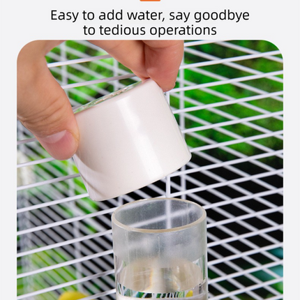 Green Automatic Bird Water Dispenser with Extended Brass Needle Valve and Graduated Marking - 200ML Transparent Flat Cap Feeder