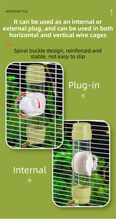 White Automatic Bird Water Dispenser with Extended Brass Needle Valve and Graduated Marking - 200ML Transparent Threaded Cap Feeder