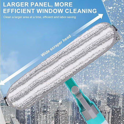 4-in-1 Versatile Window Cleaning Kit - All-in-One Spray, Squeegee, Brush, and Plush Scrubber