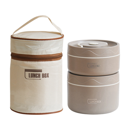 2-Pack Brown 304 Stainless Steel Microwave-Safe Lunch Box Set - Stackable Insulated Bento Containers for Office & School