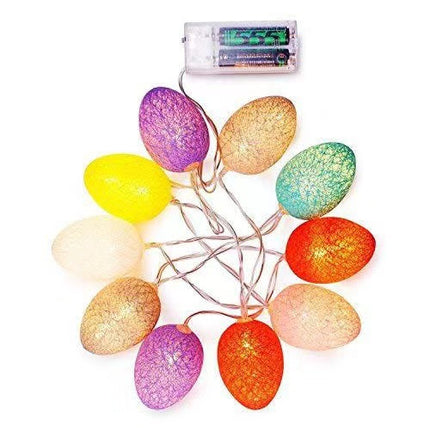 3M Easter Cotton Ball Egg String Lights (20 LED)  - Colorful Egg-Shaped Fairy Light Holiday Decor
