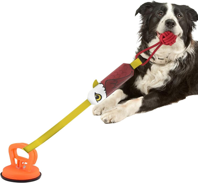 Eagle-Shaped Tug-Of-War Dog Toy with Suction Cup & Chew Rope Knot