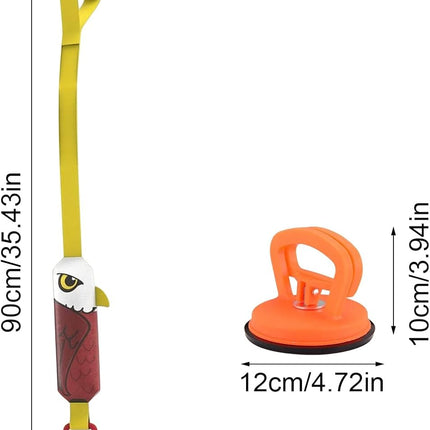 Eagle-shaped Tug-of-War Dog Toy with Suction Cup & Chew Rope Knot - Interactive Squeaky Molar Toy for Puppies & Small Dogs