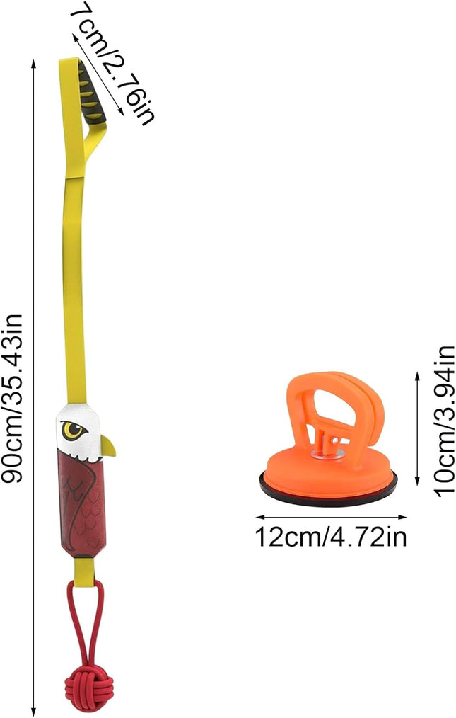 Eagle-Shaped Tug-Of-War Dog Toy with Suction Cup & Chew Rope Knot