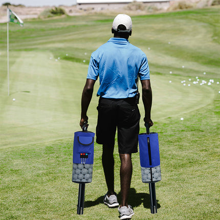 Black Lightweight Golf Retriever with Detachable No-Bend Shag Tube & Mesh Bag Holding Up to 70-Ball