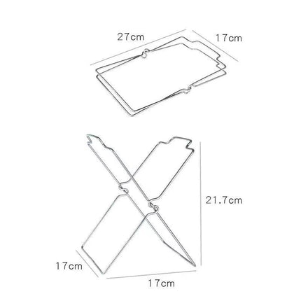 2-Pack Foldable Stainless Steel Trash Bag Holder (17 x 21 CM) - Multi-Functional Kitchen Countertop Organizer for Plastic Bag & Dishcloth