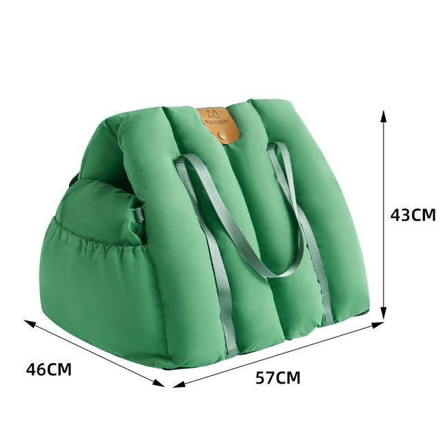 Green 2-In-1 Fluffy Travel Cat Bed & Car Safety Seat (Proof Leash)