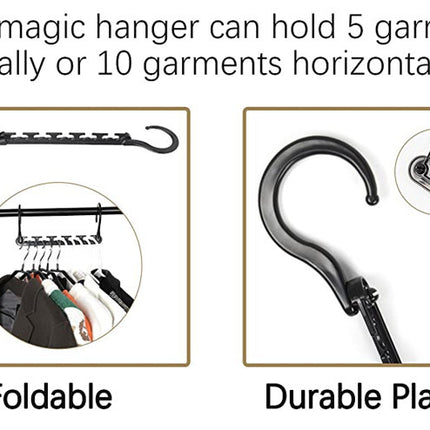 10-Pack 360° Rotating Magic Cascading Hangers - Space-Saving 10-Port Folding Clothes Rack