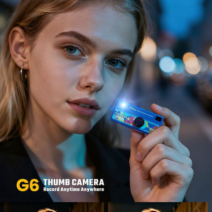 G6 Green Ultra-Mini Thumb Camera with 32GB Card, Card Reader & Adapter - HD Instant Pocket-Sized Action Cam for Students & Kids