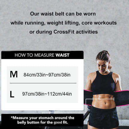 Red Premium Seamless Waist Trimmer and Body Shaper (M Size) - Postpartum Recovery & Fitness Sweat Belt for Lumbar Support