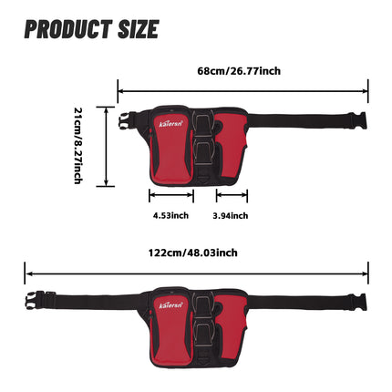 Red Professional Park Golf Waist Bag - Multi-Functional Accessory Organizer for Dual Ball Storage & Water Bottle Holder