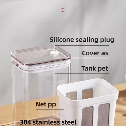 White Premium Greek Yogurt Strainer with Removable 304 Stainless Steel Fine Mesh & Transparent Airtight Storage Container