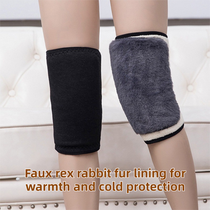 Windproof Thermal Rider Protection Set - 2 Pack Faux Rabbit Fur Knee Braces & Grey Fleece Balaclava Hood Outdoor Sports Warmth Bundle