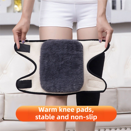 2-Pack Black and Grey Windproof Thermal Knee Braces with Straps - Dual-Layer Thermal & High Elasticity Knee Warmers for Cycling & Outdoor