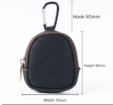 Coffee Genuine Crazy Horse Leather Mini Coin Purse Zipper Shell Pouch Small Earphone Case Key Holder with – product detail