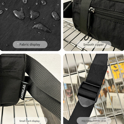 Khaki Unisex Mini Crossbody Waist Bag Lightweight Nylon Running Belt Phone Pouch 21cm Slim Sports Chest Sling for Travel & Gym