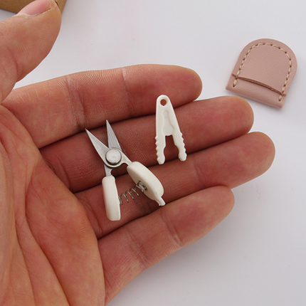 Purple Ultra-Portable Mini Precision Scissors Set - Compact 7cm Craft Snips with Safety Cap, Leather Sheath, and Keychain Hook for Travel and DIY