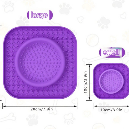 L Blue 2-Pack Premium Silicone Pet Lick Mat - Slow Feeder for Dogs and Cats with Powerful Suction Base - Anxiety Relief and Boredom Buster for Grooming and Bathing