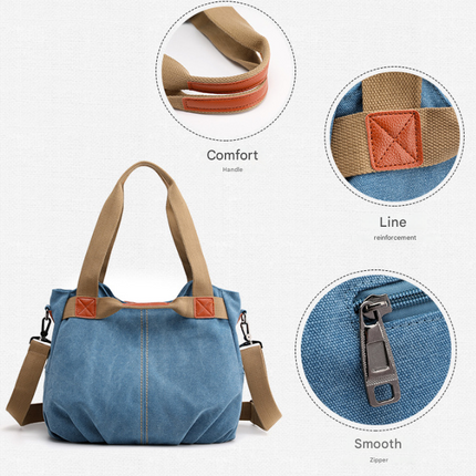 Pink Women's Retro Canvas Tote Bag Large Capacity Shoulder Handbag Adjustable Crossbody Strap 35cm for Travel Work & Daily Use