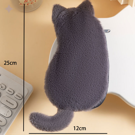 White 3-Pack Adorable Plush Cat Pencil Case Set - Large Capacity Kawaii Kitty Shape Stationery Pouch for School, Office and Students