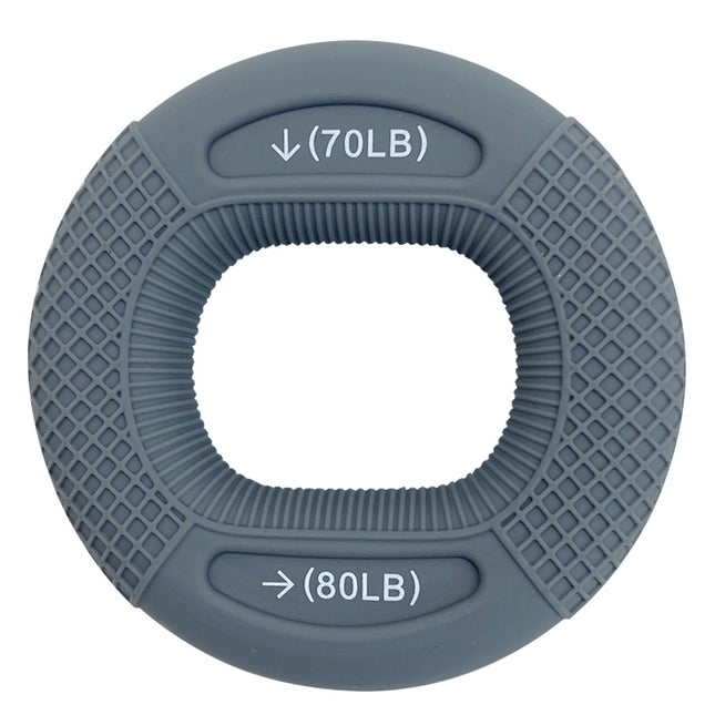Grey 70/80LB 2-Pack Silicone Hand Grip Strengthener Rings - Dual-Resistance Finger Exerciser and Forearm Trainer for Muscle Recovery and Carpal Tunnel Prevention