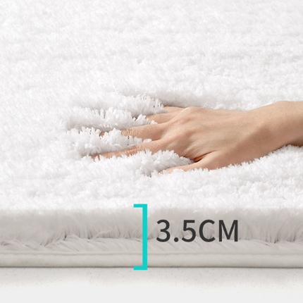 Khaki 60*90cm Luxury 3.5cm Shag Bath Mat | Silver Ion Antibacterial Technology | Quick Dry Non-Slip TPR Bathroom Rug