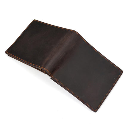 Brown vertical Vrtical Stroke Men's Vintage Wallet Multi-Card Slots Large Capacity Coin Purse Casual Clutch Bag for Everyday Use