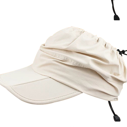 Beige Outdoor Quick Dry Sun Hat - Foldable Visor Cap - UV Protection - 55-58cm