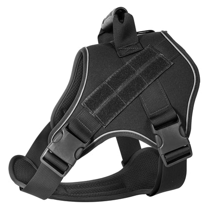 XL Black Professional Tactical No-Pull Dog Harness | Reflective Breathable Mesh Vest | Heavy Duty Training Gear with Control Handle