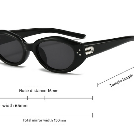 Green Retro Oval Sunglasses for Women | Face-Slimming High-End Design | Ultra-Light UV Protection 3-Piece Set