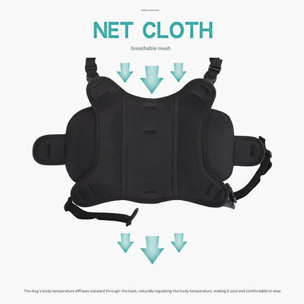 Blue Reflective Dog Saddle Harness with Storage Bags - Adjustable Pet Backpack for Outdoor Adventures