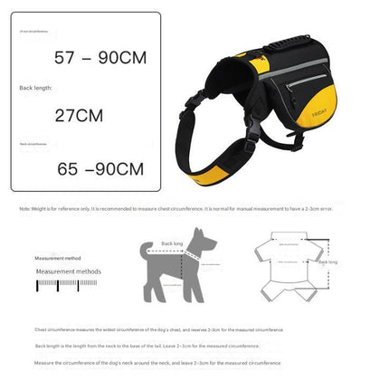 Blue Reflective Dog Saddle Harness with Storage Bags - Adjustable Pet Backpack for Outdoor Adventures