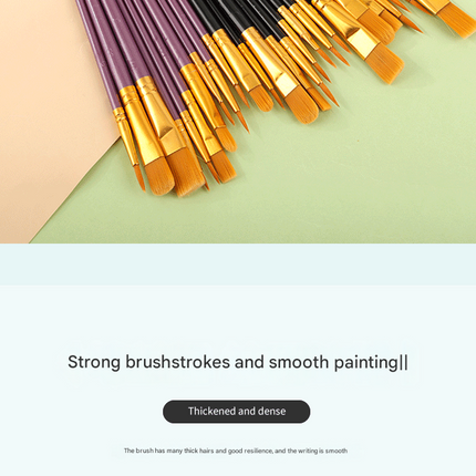 Pink Versatile 10-Piece Artist Paint Brush Set (10 Sets Included) - for Acrylic, Oil, Watercolor & Gouache Painting