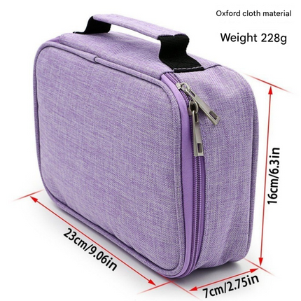 Grey  Multi-functional Oxford Cloth Storage for Students, Large Capacity 72-Slot Pencil Case -Artists & Stationery (23x7x16 cm, 228g)