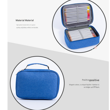 Grey  Multi-functional Oxford Cloth Storage for Students, Large Capacity 72-Slot Pencil Case -Artists & Stationery (23x7x16 cm, 228g)