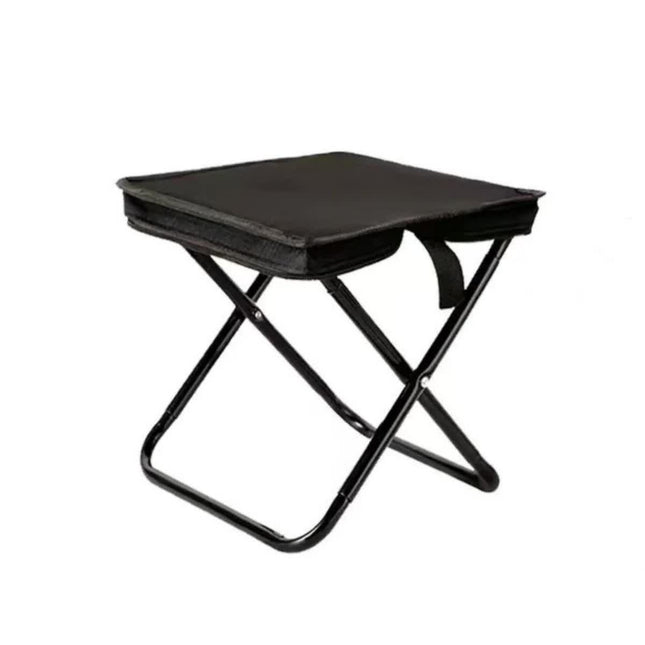 Black Outdoor Folding Stool with Carrying Handle