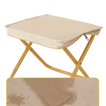 Black Outdoor Folding Stool with Carrying Handle - Portable Camping Seat, Fishing Chair, Collapsible Zipper Stool for Outdoors, Queueing, and More