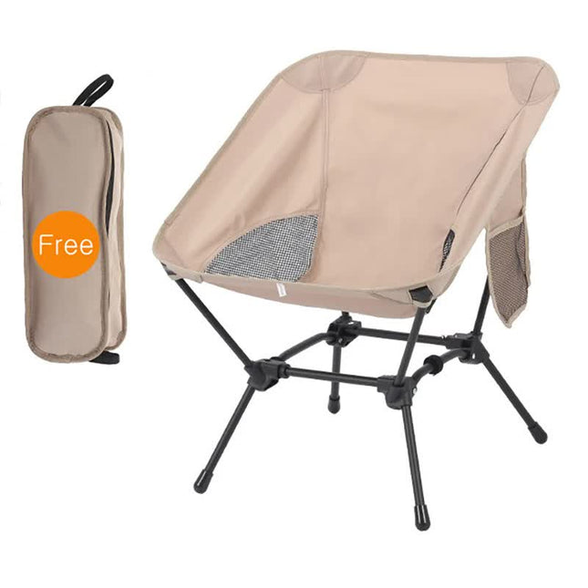 Beige Portable Lightweight Folding Beach Chair