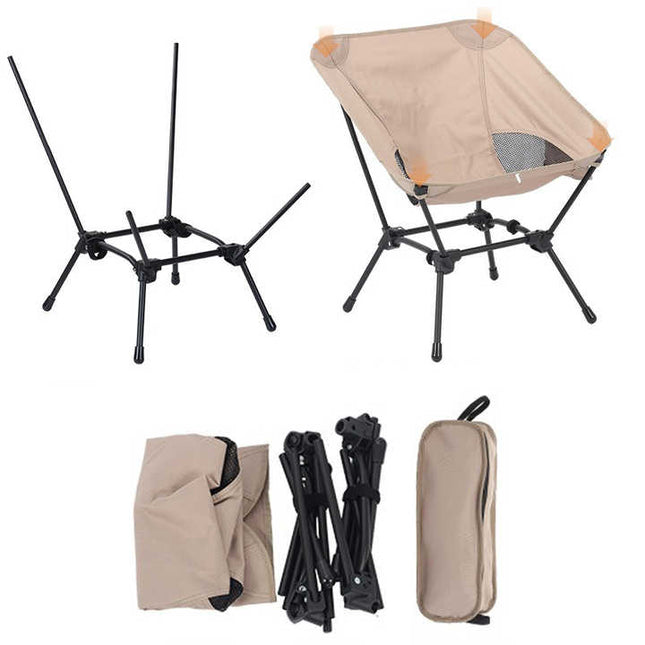 Beige Portable Lightweight Folding Beach Chair – product detail