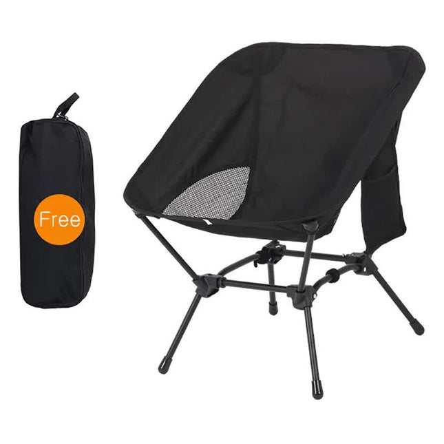 Black Portable Lightweight Folding Beach Chair