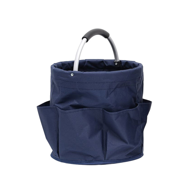 Navy Blue 17L Collapsible Handheld Storage Bucket Multi-Pocket Portable Camping & Picnic Basket