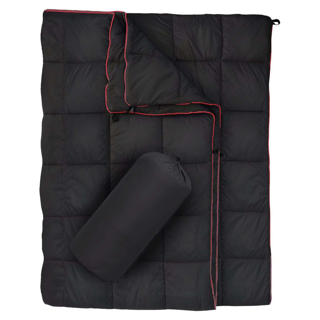 Black Compact Lightweight Quilted Blanket