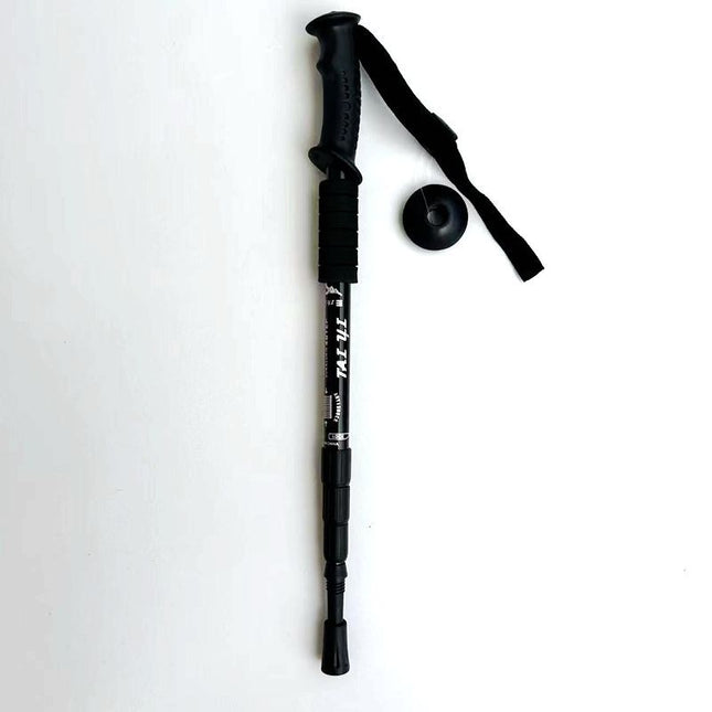Black 2-Pack Lightweight Trekking Poles 4-Section Adjustable 52-110cm Walking Sticks Anti-Shock