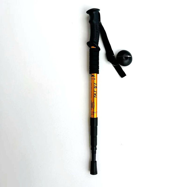 Gold 2-Pack Lightweight Trekking Poles 4-Section Adjustable 52-110cm Walking Sticks Anti-Shock