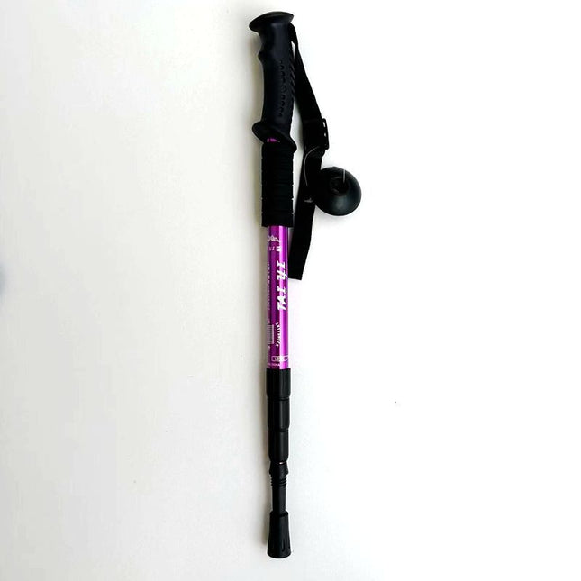 Purple 2-Pack Lightweight Trekking Poles 4-Section Adjustable 52-110cm Walking Sticks Anti-Shock