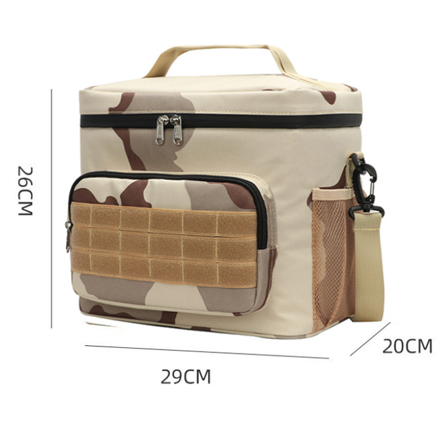 Desert Camouflage Tactical Insulated Camouflage Lunch Bag Large Capacity Waterproof Oxford Cooler Portable – product detail