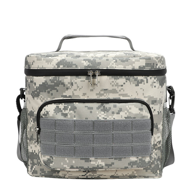 Black-white and Grey Camouflage Tactical Insulated Camouflage Lunch Bag Large Capacity Waterproof
