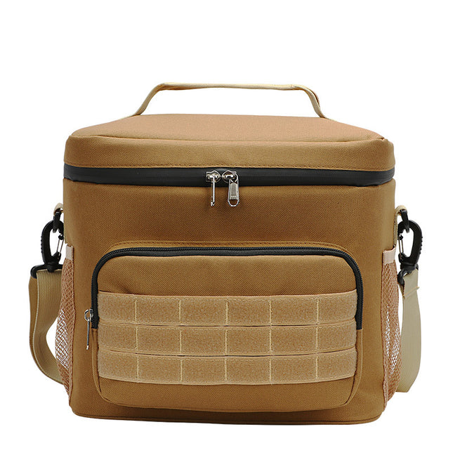 Brown Tactical Insulated Camouflage Lunch Bag Large Capacity Waterproof Oxford Cooler Portable Thermal Meal