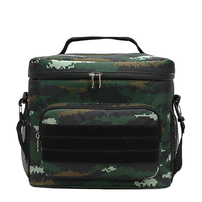 Green Camouflage Tactical Insulated Camouflage Lunch Bag Large Capacity Waterproof Oxford Cooler Portable